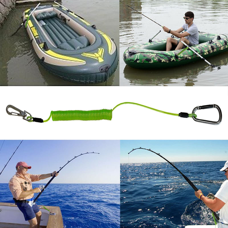 [Australia - AusPower] - OXDFNZU Fishing Lanyard, Heavy Duty Coiled Lanyards Stainless Steel Wire Inside, Safety Rope Extension Cord Tether, Retractable Fishing Accessories for Rods, Pliers, Boating, Paddles, Kayak 