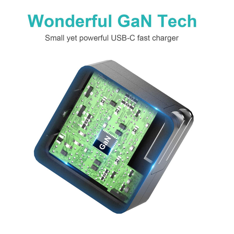 [Australia - AusPower] - Nekteck 60W USB C Charger [GaN Tech], PD 3.0 Fast Charger[USB-IF & ETL Certified] with Foldable Plug, Compatible with MacBook Air/Pro, iPad Air/Pro, iPhone 13 Pro Max, Switch, Galaxy, Pixel and More. 