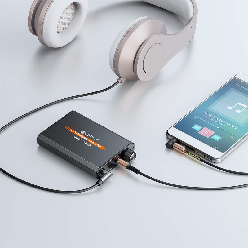 [Australia - AusPower] - Neoteck Portable 3.5mm Headphone Amplifier Two-Stage Gain Switch, 16-150 Ohm, Aluminum Matte Surface Black 