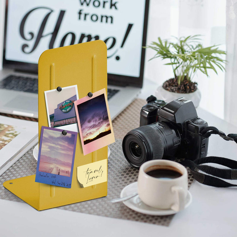 [Australia - AusPower] - Acrimet Jumbo Premium Metal Bookends 9" (Heavy Duty) (Yellow Color) (1 Pair) 