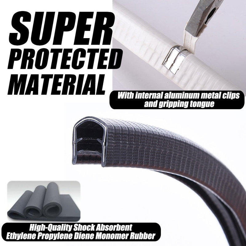 [Australia - AusPower] - MAXPRO Skateboard Deck Guards Protector,Longboard Deck Edge Protection,Durable Shock Absorbing Rubber Cover with Excellent Grip Nose Guard and Tail Guard Black 