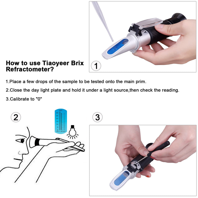 [Australia - AusPower] - Tiaoyeer Brix Refractometer with ATC Digital Handheld Refractometer for Beer Wine Brewing, Dual Scale-Specific Gravity 1.000-1.130 and Brix 0-32% 