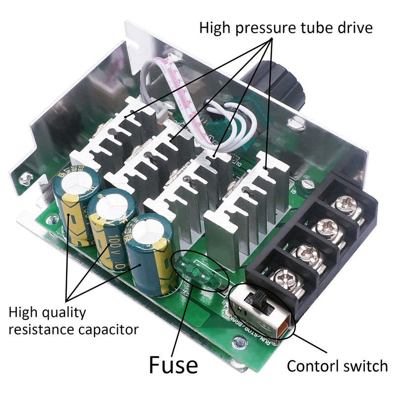 [Australia - AusPower] - TWTADE Control Motor Speed PWM 7-80V DC Max 30A 1500W Forward Reverse linear speed regulation DC12V 24V 36V 50V 30A I-K-012 