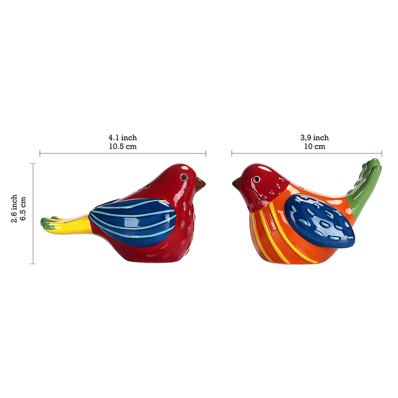 [Australia - AusPower] - Bico Red Spring Bird Salt and Pepper Shaker Set, Handpainted, Dishwasher Safe, House Warming Wedding Anniversary Birthday Christmas Gift 
