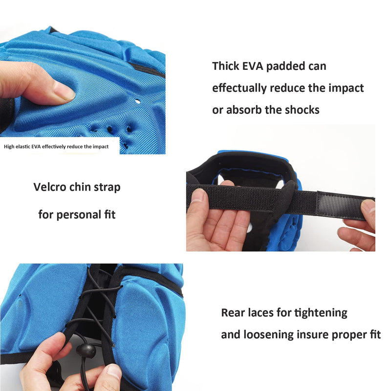 [Australia - AusPower] - Padded Helmet Protective Headgear for Rugby Football Soccer Light Blue 
