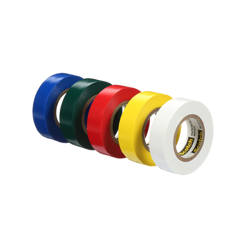 [Australia - AusPower] - Scotch 10457DS 616241993522 35 Electrical Tape, Multi-Color Value Pack, 5 Rolls, 1 Pack, Multicolor, 5 Count 