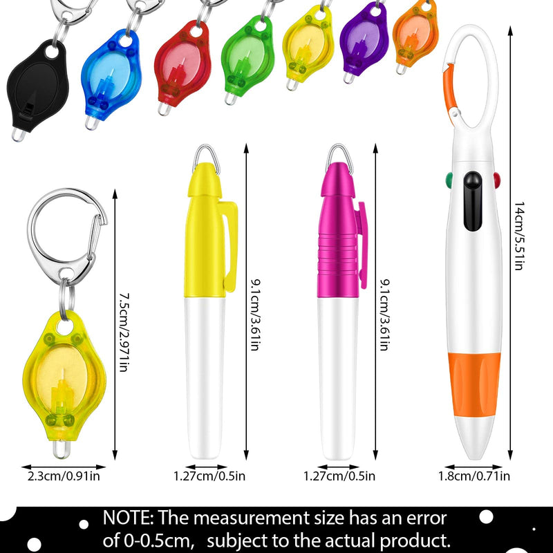 [Australia - AusPower] - 42 Pieces Led Keychain Permanent Marker for Nurse Badge Mini Flashlights Keychain Mini Permanent Marker with Keychain Clips Mini Highlighters Pen Badge Reel Pen for Nurses and Doctor Gifts 