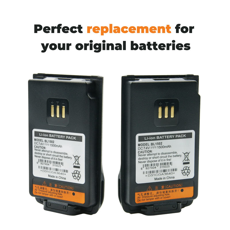 [Australia - AusPower] - Hytera BL2010 BL1504 BL1502 Two Way Radio Battery for HYT UL913 PD562 PD502 PD682G 1500mAh Li-ion Replacement Battery 