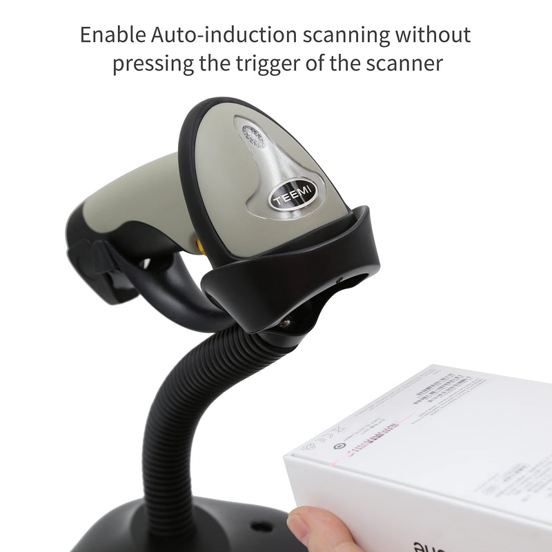 [Australia - AusPower] - TEEMI Bluetooth Barcode Scanner with Optional Stand, 1d Laser Handheld Automatic Bar Code Reader for iPhone iPad Android Tablet PC, Mac OS X, Android, Windows 10 and iOS 14 (No Stand) No stand 