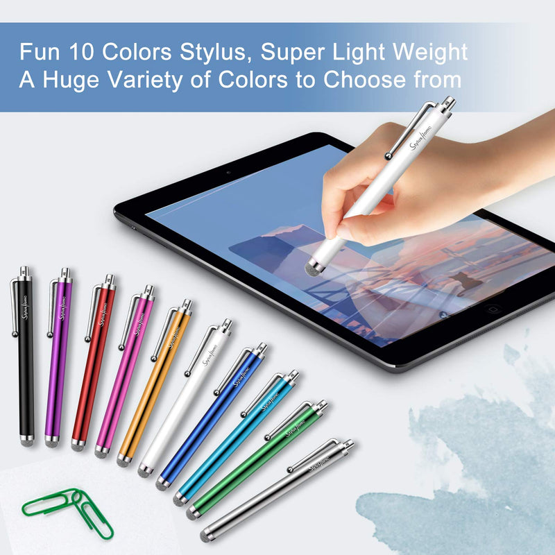 [Australia - AusPower] - Stylus Pens for Touch Screens, StylusHome 10 Pack Mesh Fiber Tip Stylus Pens for ipad iPhone Tablets Samsung All Precision Capacitive Universal Touch Screen Devices 