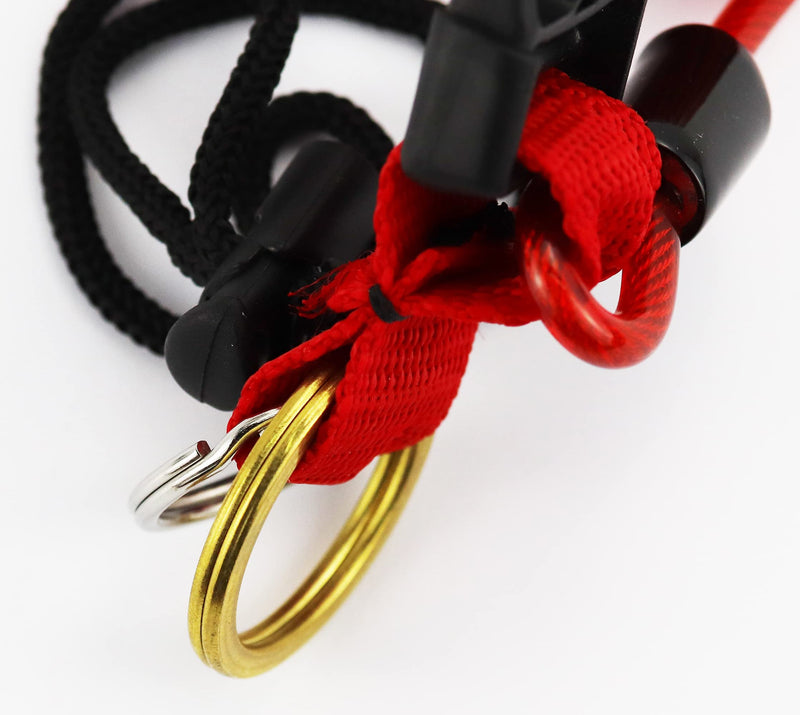 [Australia - AusPower] - Scuba Diving Lanyard,Spring Coiled Lanyard,Double End Snap Hook Clip Diving Hook with Quick Release Buckle for Cameras and Dive Lights Set of 1 
