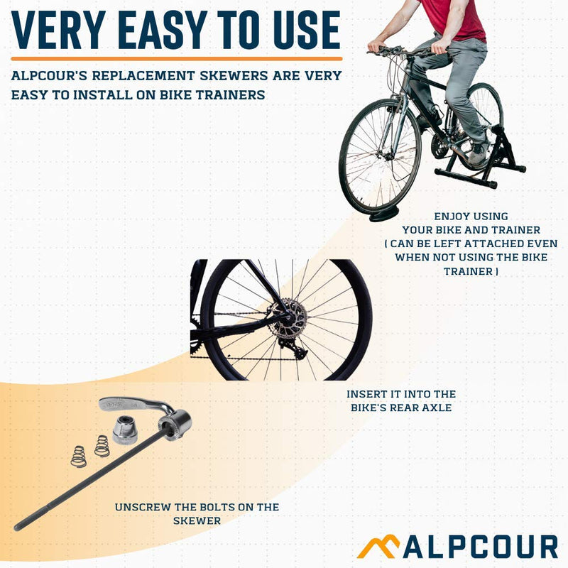 [Australia - AusPower] - Alpcour Replacement Skewer – Quick Release Rear Wheel Axel Skewer for Road Mountain Bike Trainer – Indoor and Stationary Bicycle Training Replacement Parts and Accessories 