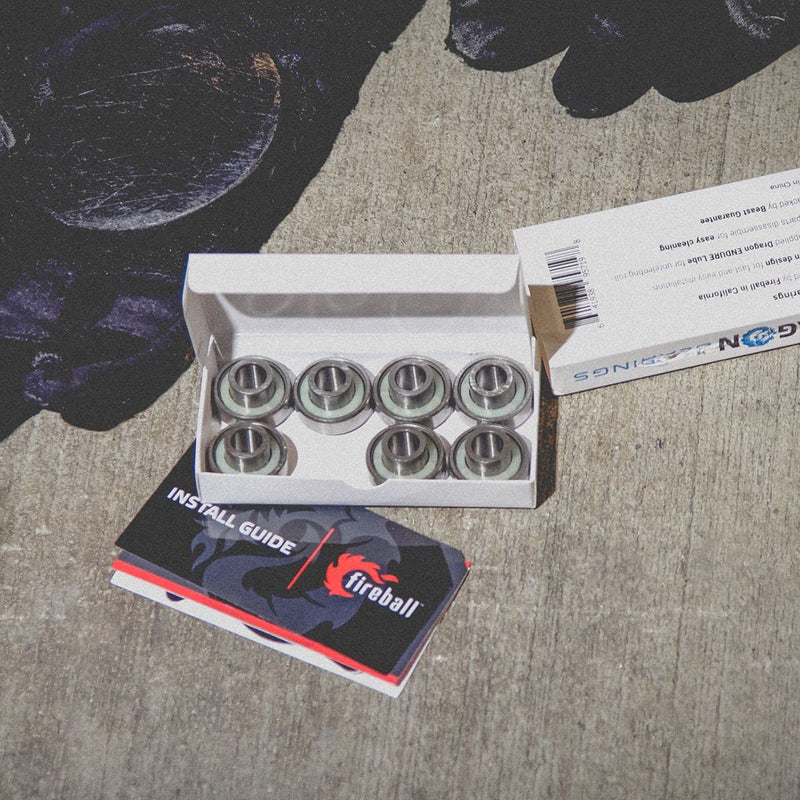 [Australia - AusPower] - Fireball Dragon Skateboard Bearings Set (8 Pack) - 608 Longboard Bearings for Skateboard Inline & Roller Skate - Guaranteed for Life BUILT 8 