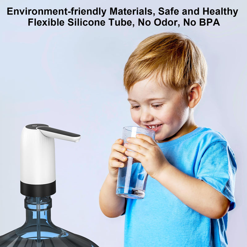 [Australia - AusPower] - 5 Gallon Jug Portable Water Dispenser Water Bottle Pump 5 Gallon Water Dispenser USB Charging Automatic Water Bottle Pump Electric Water Dispenser Water Bottle Switch 