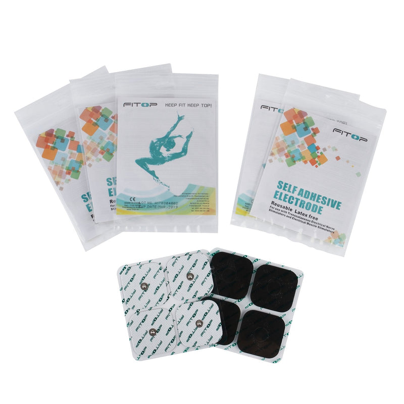 [Australia - AusPower] - FITOP TENS Replacement Pads 20pcs Universal 3.5mm Snap Electrodes Size 2x2 