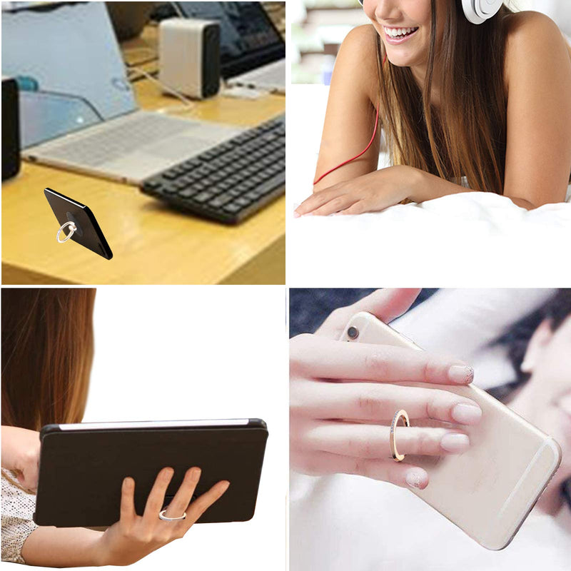 [Australia - AusPower] - TACOMEGE Transparent Clear Cell Phone Ring Grips Holder for Apple iPhone Samsung Galaxy, Finger Ring Stand for Smartphones Tablets Cases(Crystal-Heart-Gold) 