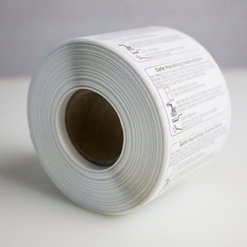 [Australia - AusPower] - UltraSource 190100 Safe Handling Food Labels, 1.5" x 2" (1000 Labels per Roll) White/Black 