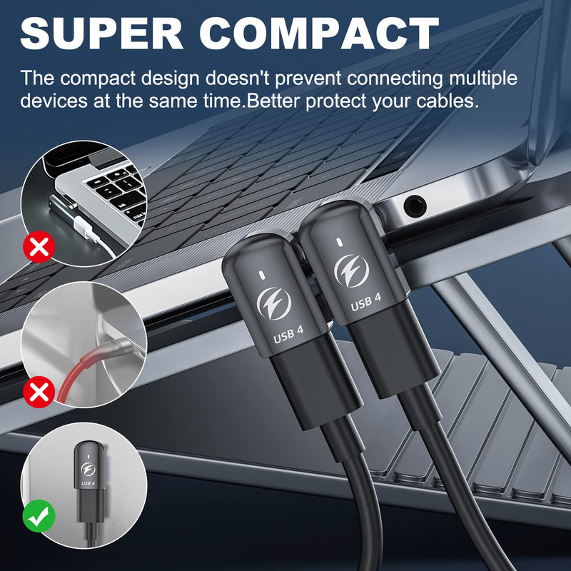[Australia - AusPower] - DuHeSin USB C Magnetic Adapter, (2 Pack) Right Angle Magnetic USB C Adapter 24 Pins with PD 140w Charge USB4 40Gbps 8K 60Hz for Thunderbolt 3/4, MacBook Pro/Air, Swtich and More Type C Devices 90 Degree 