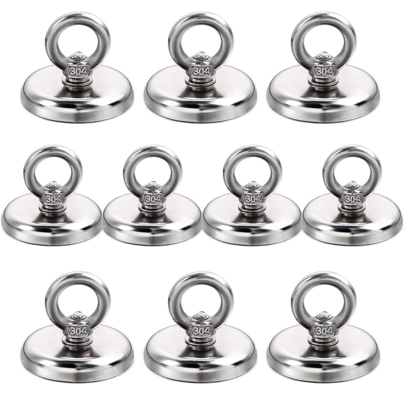 [Australia - AusPower] - DIYMAG Magnetic Hooks, 100 lbs Heavy Duty Rare Earth Neodymium Magnet Hooks with Countersunk Hole Eyebolt for Workplace, Home, Kitchen, Office and Garage, 10 Packs 100lbs Magnetic Hooks-10P 