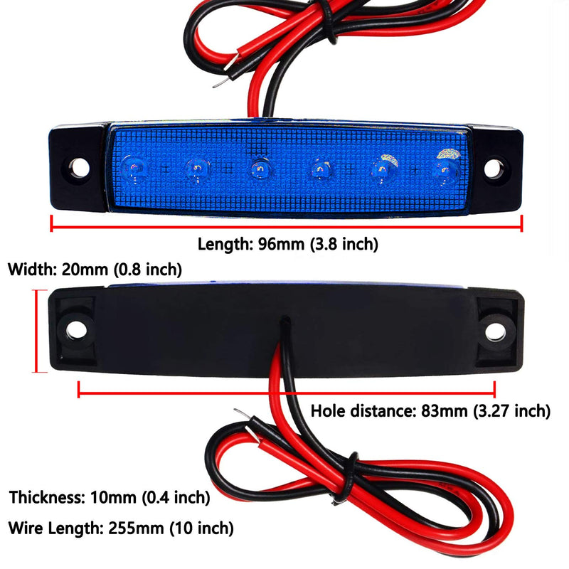 [Australia - AusPower] - KEING 10 Pack Marine Boat LED Navigation Cabin Deck Courtesy Light Stern Transom Lights 12V for Boating Kayak Yacht, Dinghy, Sailboat, Pontoons, Freighters, Hovercrafts, Hunting & Fishing Blue 