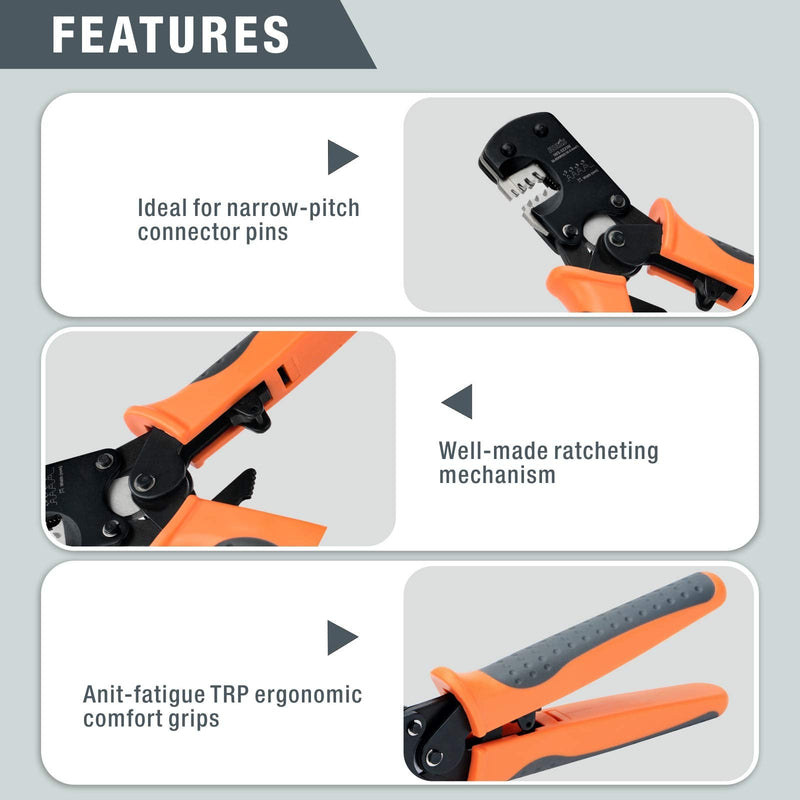 [Australia - AusPower] - IWISS IWS-3220M Micro Connector Pin Crimping Tool 0.03-0.52mm² 32-20AWG Ratcheting Crimper for D-Sub,Open Barrel suits Molex,JST,JAE 