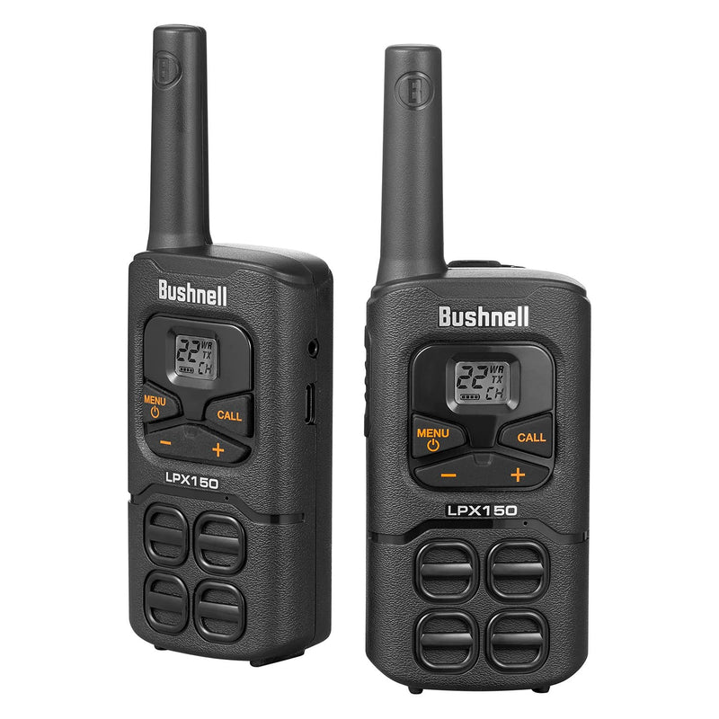 [Australia - AusPower] - New Bushnell LPX150 Walkie Talkie Radio - Reliable Quality, Rugged Design, 0.5W Power for 20 Miles of Range, Two Way Radios Equipped for Wherever Life Takes You (2 Pack) 