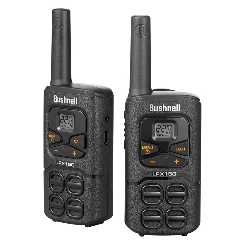 [Australia - AusPower] - New Bushnell LPX150 Walkie Talkie Radio - Reliable Quality, Rugged Design, 0.5W Power for 20 Miles of Range, Two Way Radios Equipped for Wherever Life Takes You (2 Pack) 