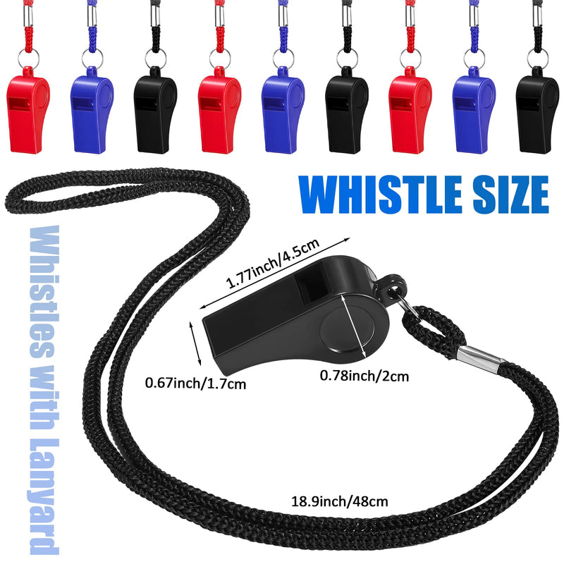 [Australia - AusPower] - Flutesan 48 Packs Whistles with Lanyard Coaches Whistles Sports Whistle for Coach Referees Training Lifeguard School Emergency 