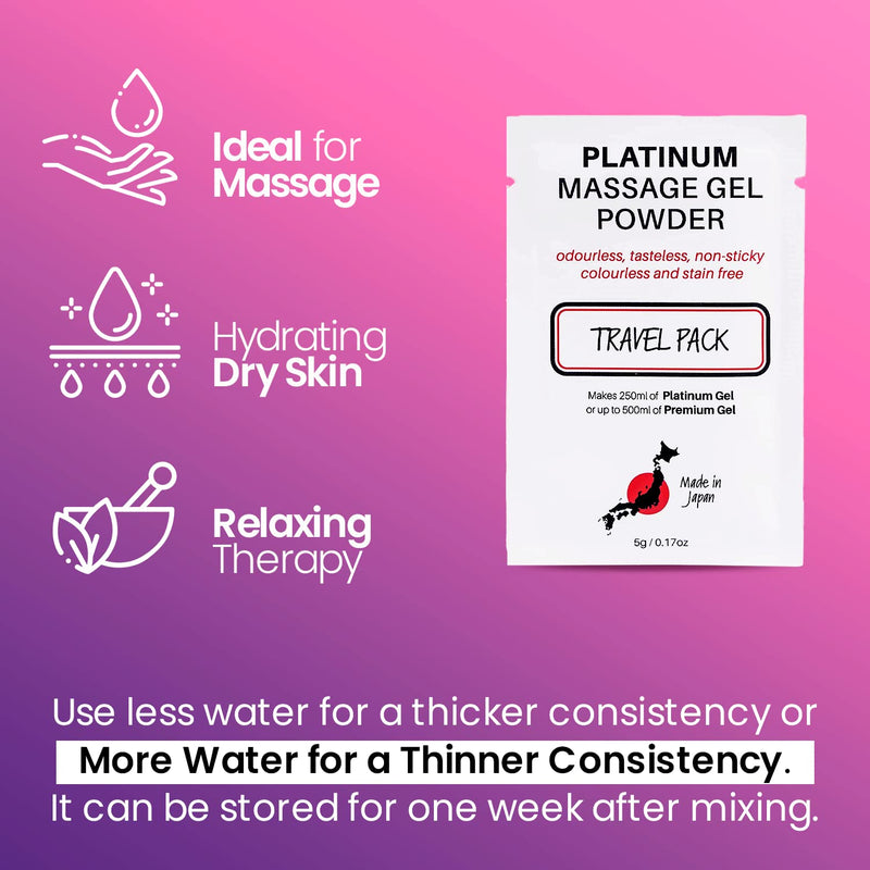 [Australia - AusPower] - 10 x Premium Nuru Massage Gel Powder | 5g Travel Sachet Makes 500ml/ 16.9 fl oz | Made in Japan Paraben & Glycerine Free 