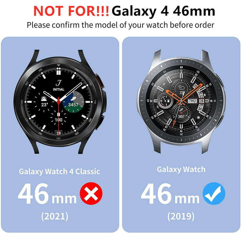 [Australia - AusPower] - EZCO 2-PACK Metal Band Compatible with Samsung Galaxy Watch 46mm(2019)/Galaxy Watch 3 45mm/Gear S3 Frontier Classic, 22mm Solid Stainless Steel Watch Replacement Wristband (Not For 2021 Galaxy 4 46mm) Black+Silver 