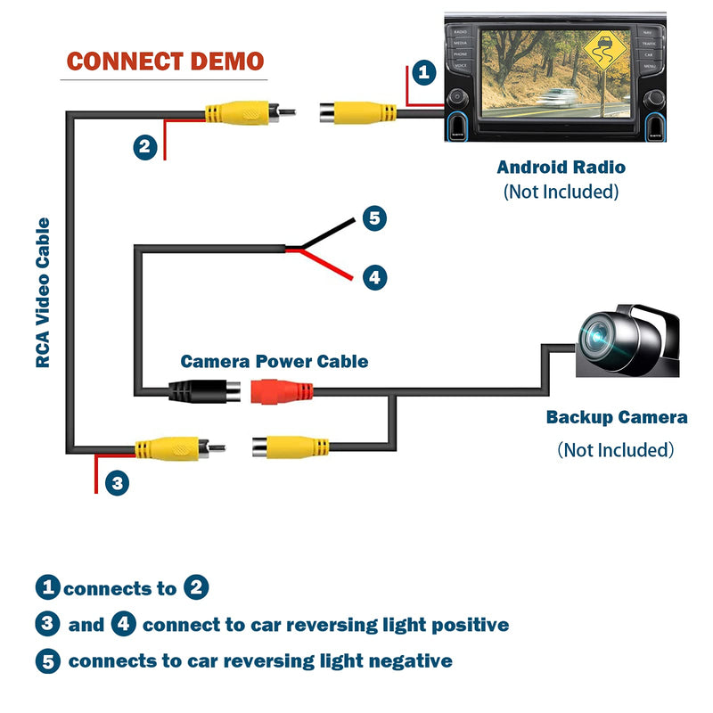 [Australia - AusPower] - Collyon (50FT / 15m) RCA Reverse Rear View Parking Camera Video Cable with Detection Wire,Car Rear View Parking Camera Video and Audio Extension Cable 50-FT 