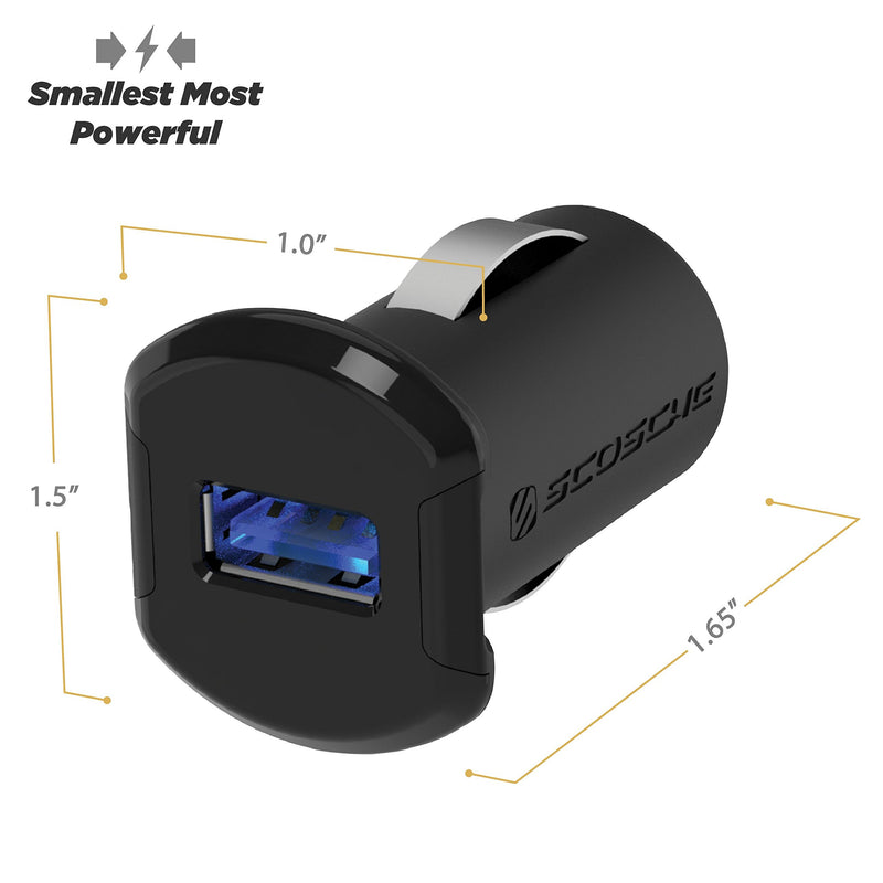 [Australia - AusPower] - SCOSCHE USBC121M ReVolt Universal Mobile Single Port Car Charger, Black 1 Port Black 