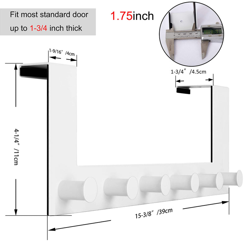 [Australia - AusPower] - WEBI Over The Door Hook,Door Hanger:Over The Door Towel Rack,6 Peg Door Hooks for Hanging,Door Coat Hanger Over The Door Coat Rack for Towels,Clothes,Behind Back of Bathroom,White 1 Pack White 
