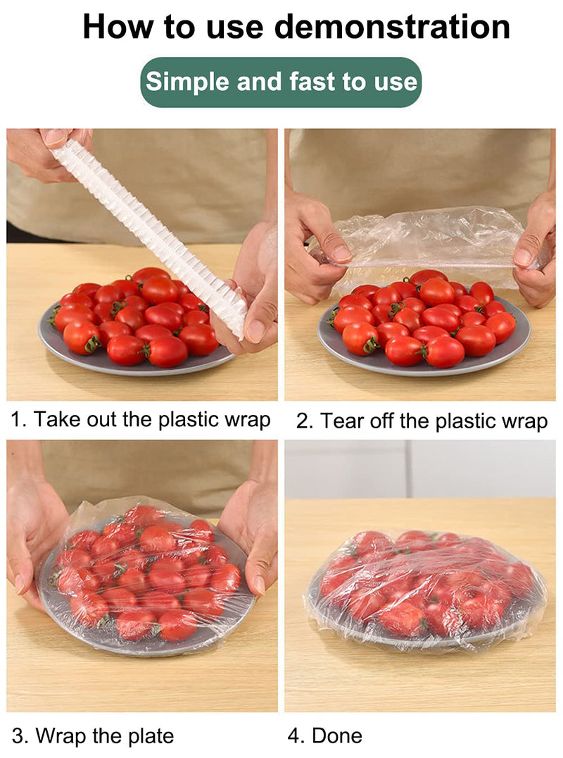 [Australia - AusPower] - 100PCS Fresh Keeping Bags,Reusable Elastic Food Storage Covers, Plastic Bowl Covers with Elastic Edging Stretch Plastic Wrap Bowl Covers 