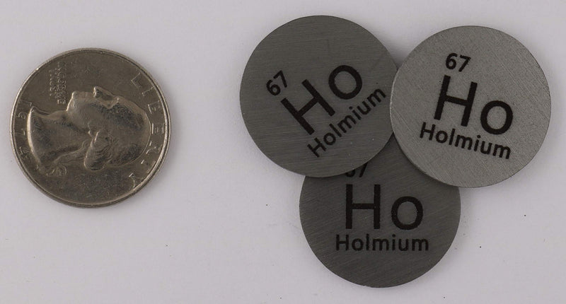 [Australia - AusPower] - Holmium (Ho) 24.26mm Metal Disc 99.9% Pure for Collection or Experiments 