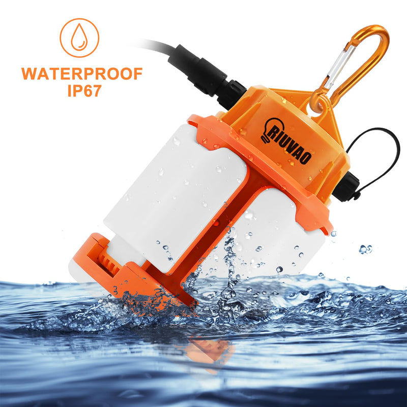 [Australia - AusPower] - 60w LED Temporary Work Light,9000Lm 5000K Super Bright Construction Lights 4 Adjustable Light Panels,Led Work Light IP67 Dust Waterproof with Hook Portable Linkable for Job Site Garage Lighting 