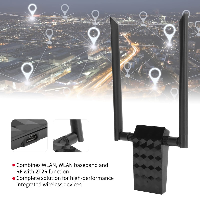 [Australia - AusPower] - WLAN Adapter Dual Band Wireless USB Adapter 802.11ac RTL8812AU with 8Dbi Antenna for Kali Linux/Windows XP/7/8/10 