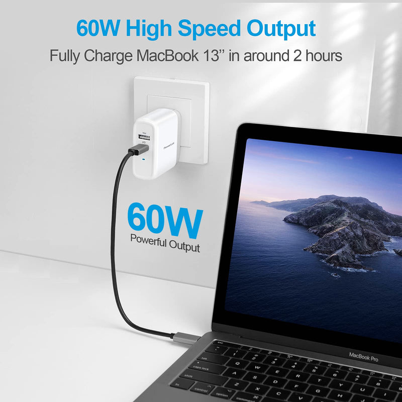 [Australia - AusPower] - USB C Charger, PowerLot 68W 2 Port GaN PD& QC USB-C Power Adapter, 60W USB C Wall Charger for MacBook Pro, iPad pro Charger Block, 18W USB A Fast Charger for iPhone 12 Pro Max/ 11 Pro Max/iPad Air 