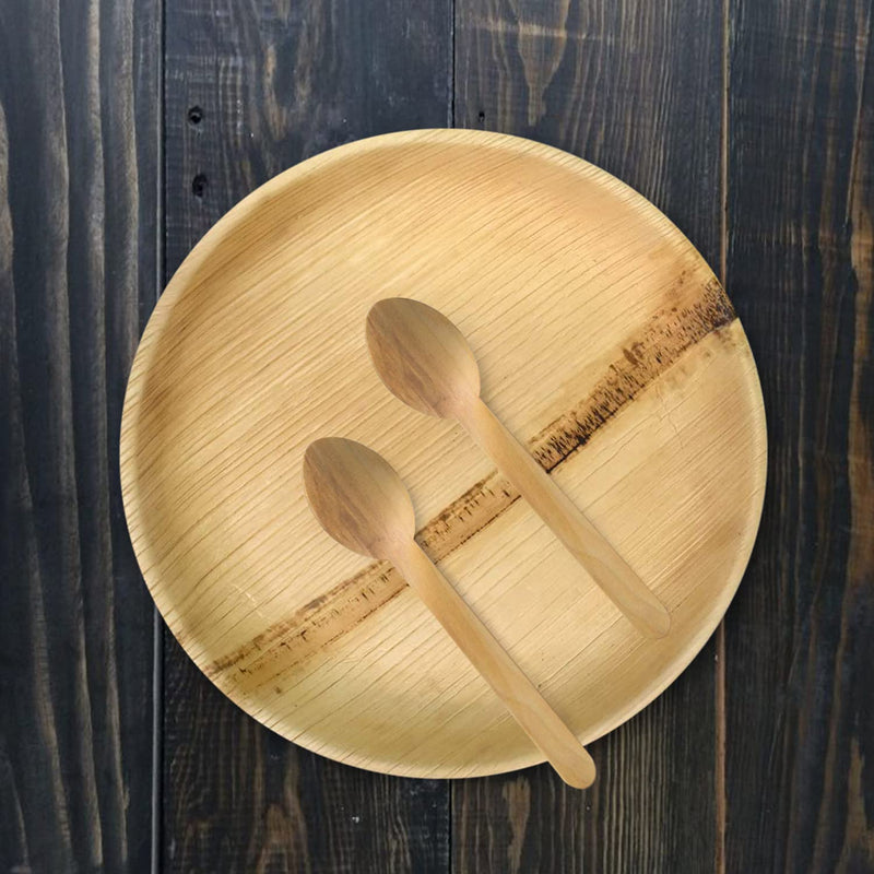 [Australia - AusPower] - Palm Naki Bamboo Cutlery (40 Count) - Disposable Dinnerware, Eco-Friendly, Compostable and Biodegradable Cutlery (Spoons) 