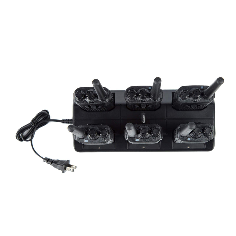 [Australia - AusPower] - Six Way Gang Charger Compatiable with Bf-888s with 2 Air Acoustic Tube Headset Earpieces by LUITON 