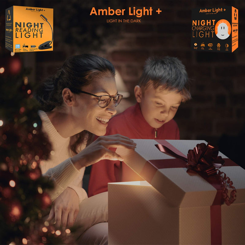 [Australia - AusPower] - Giftable Amber Book Light - Blue Light Blocking - Night Reading Light by Amber Light Store. Rechargeable. 1600K for Reading in Bed at Night. Perfect as a Giftable Kindle Light and LED Book Light. 
