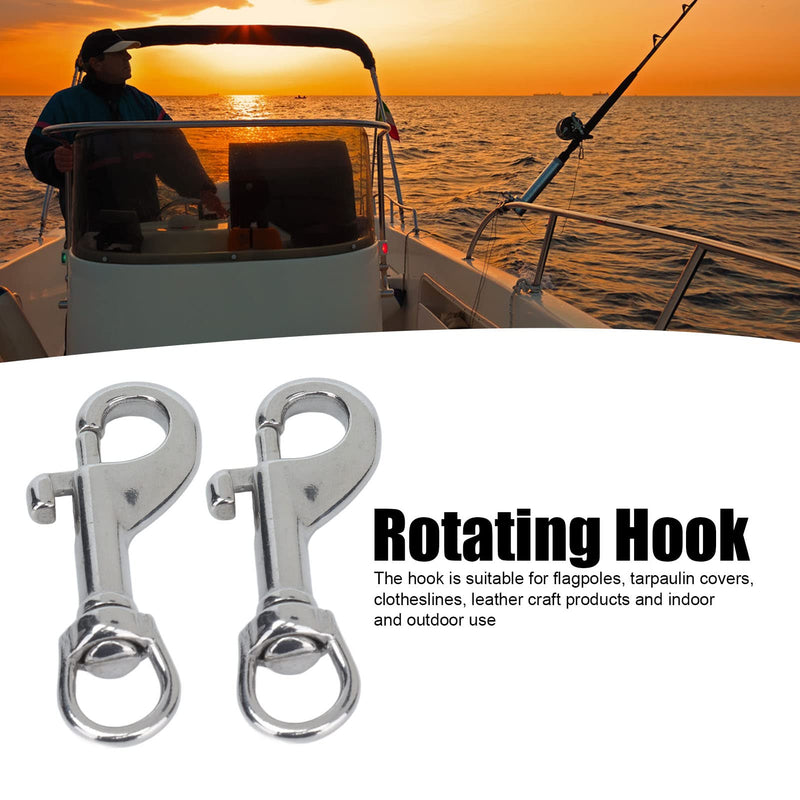 [Australia - AusPower] - Single Ended Bolts Hook, 2Pcs Swivel Eye Bolt Snap Hook, Single Ended Snap Clips Marine Grade 316 Stainless Steel Clips for Diving, Bolt Snaps 