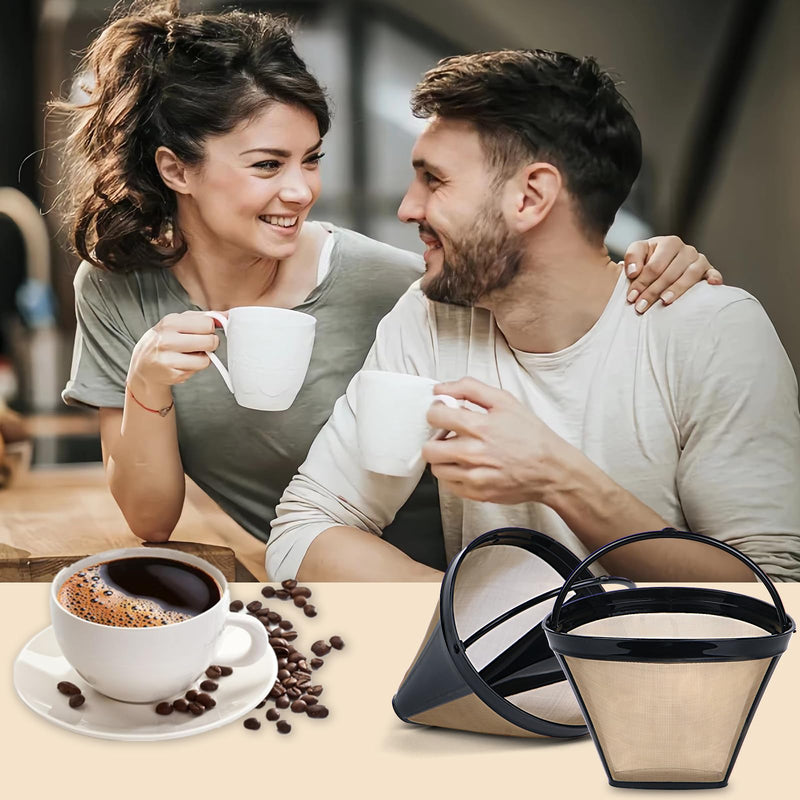 [Australia - AusPower] - Bouaida 2Pc Coffee Filters,Used for Replacing the Ninja Coffee Bar Brewer, Coffee Filter #4,Permanently Reusable Conical Basket Coffee Filter 