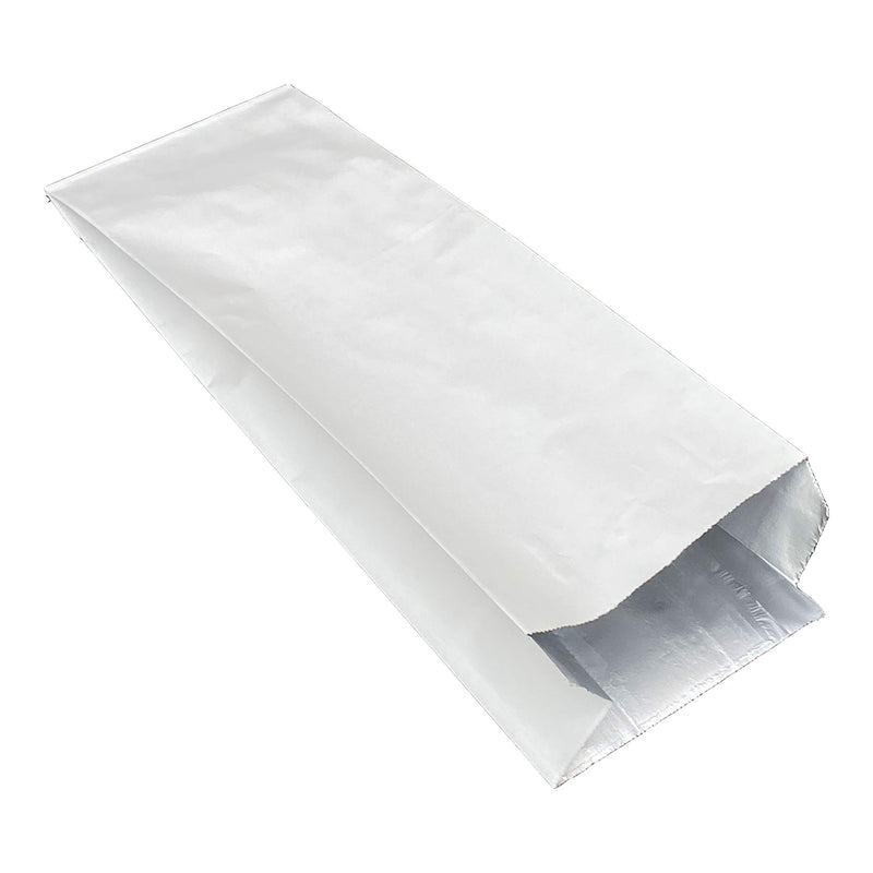 [Australia - AusPower] - Greaseproof paper bags for Appetizers and Small Bites. Retains Heat. 75 foil insulated bags for takeout, to go orders. Pint size hot food bag for food trucks, concession stands, fairs, and carnivals. 