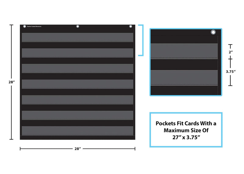 [Australia - AusPower] - Teacher Created Resources Black 7 Pocket Chart (20740) 