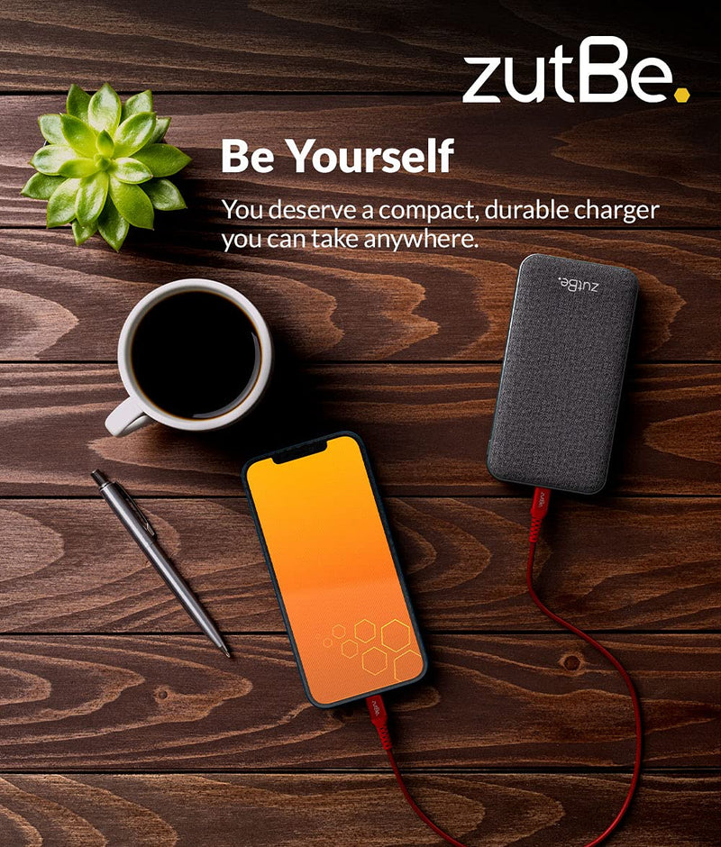 [Australia - AusPower] - zutBe PowerTrip 10000mAh Portable Charger, with 1 USB-C, 2 USB-A Ports and 18W of Power Delivery PD, Charge Any iPhone 13/12/11/X, Samsung Galaxy, iPad, Pixel, Switch and More (Charger Not Included) 