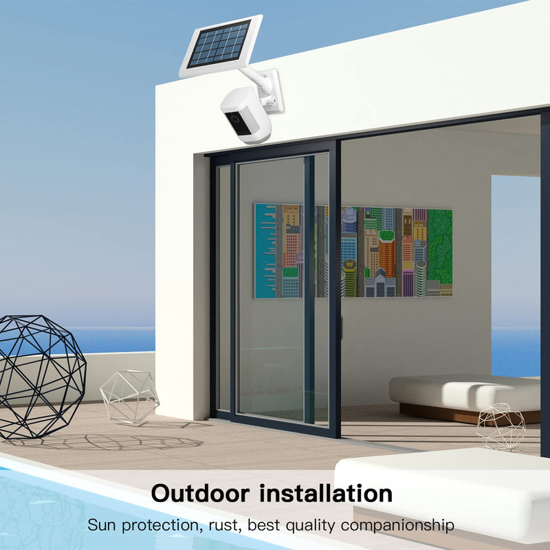 [Australia - AusPower] - HOLACA 2-in-1 Wall Mount Bracket for Ring Solar Panel, Spotlight Cam Pro/Plus and Stick Up Cam Battery/Wired Outdoor Mount Accessories for Ring Super Solar Panel (White) Pro/Plus White 