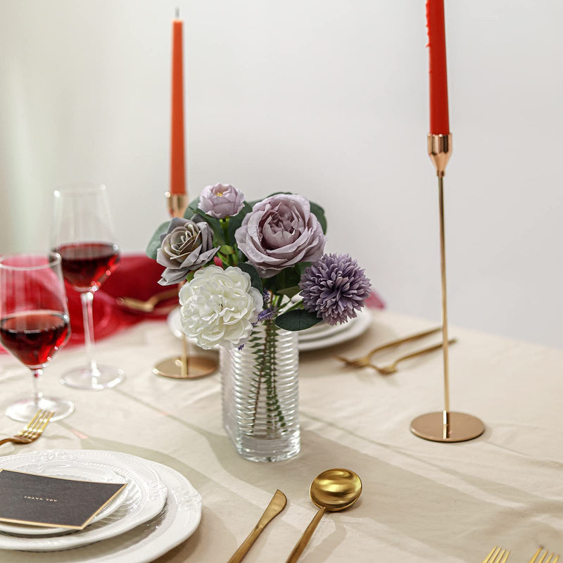 [Australia - AusPower] - Serra Flora 18Heads Multi Use Artificial Flowers Combo for DIY Centerpieces Arrangements Wedding Bridal Bouquet Table Chair Decor Candle Holder Baby Shower Cake Decor Flower Strips Home Decor Forest Purple 