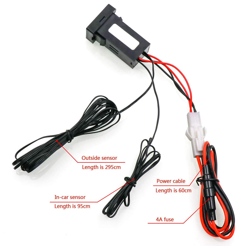 [Australia - AusPower] - Car Internal and External Temperature Display, Dual Temperature Sensors Use for Toyota (Type A) 