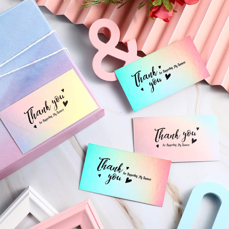 [Australia - AusPower] - Thank You for Supporting My Small Business Card, Holographic Silver Thank You Cards for Small Business Owners E-commerce Retail Store Handmade Goods Customer Package Inserts, 3.5 x 2 Inch (200 Pieces) 200 